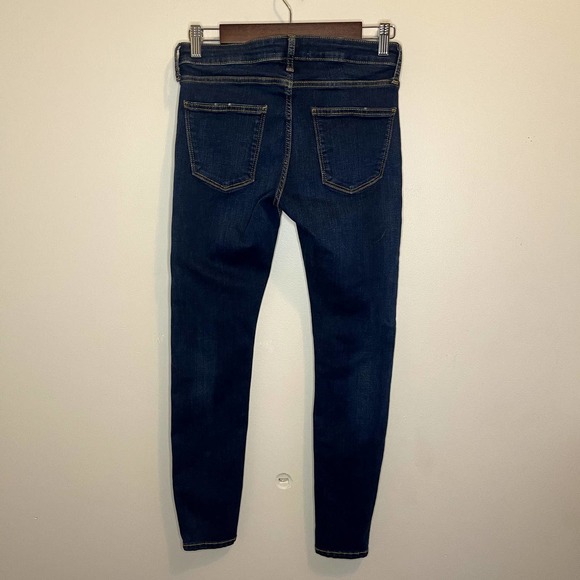ZARA Womens Mid Rise Skinny Jeans Dark Wash Denim Size 6 - Picture 3 of 5